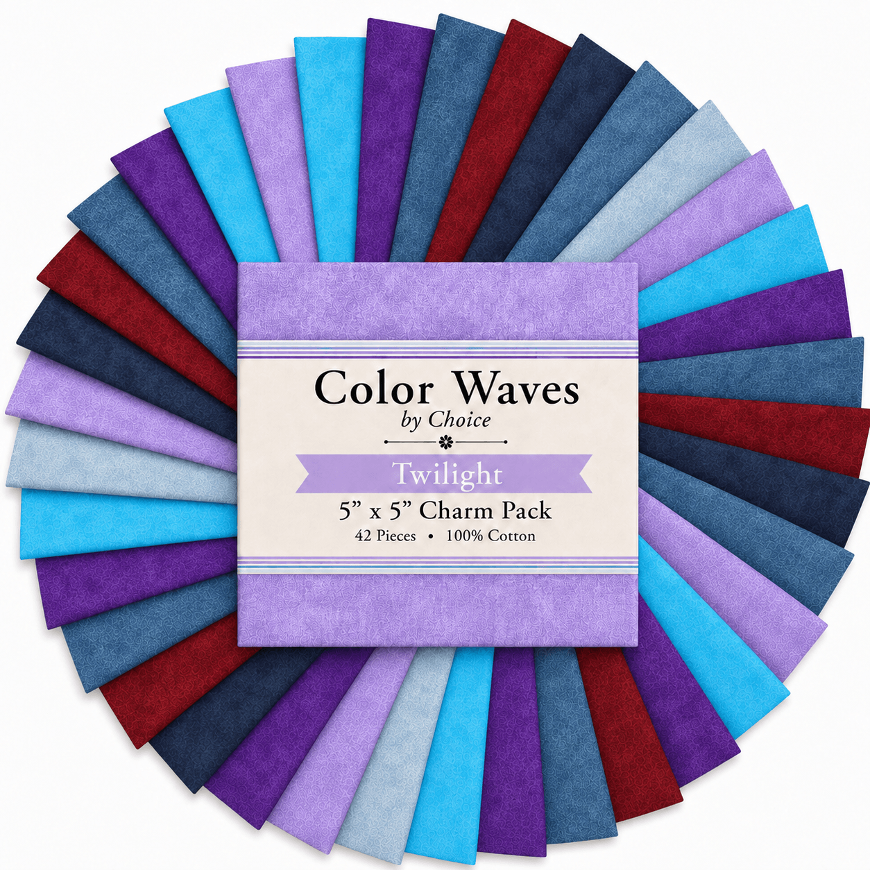 Color Waves Twilight 5"x5" Charm Pack - 42 Squares