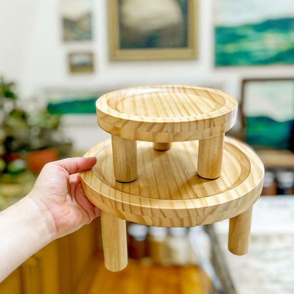 Pine Wood Risers, Set of Two